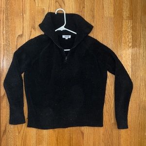 525 America Quarter Zip Black Pullover Sweater Warm Size Small Women’s Fuzzy